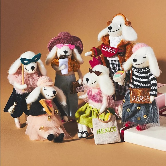 Anthropologie Traveling Poodle Los Angeles Christmas tree ornament NEW! - Picture 3 of 3